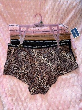 Juicy Couture Boyshort Panties - 2X - leopard print - NWT! Set of 5